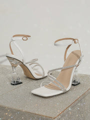 Fashionable High-heeled Women's Sandals With Crystal Decoration
