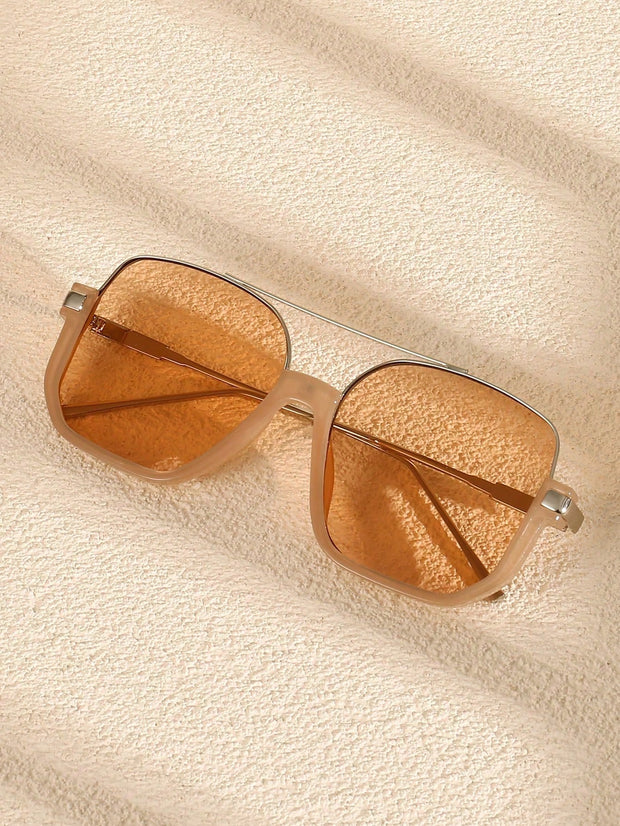 1pair Women Flat Top Sunglasses